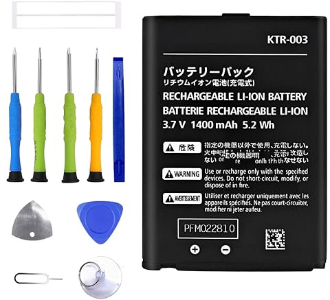 ERYNK - N KTR-003 Batterie de rechange pour Nin-tendo 3DS N3DS avec kit d'outils