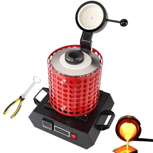 STDZQCWY Kit De Four De Fusion 1500 W, Four De Fusion Électrique Numérique Automatique 2100 °F avec Creuset en Graphite, pour La Fusion De l'or, De l'argent, du Cuivre, De L'aluminium