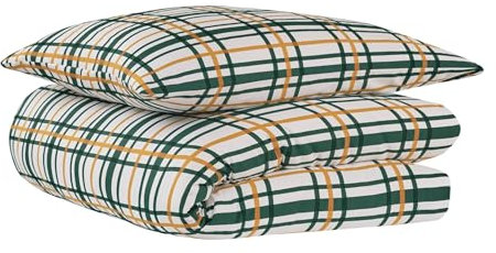 Uncover by Schiesser Bettwäscheset Maxim - Baumwollsatin - 2-teilig - 135x200cm - Grün-Senf