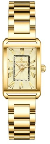 Timever Damen Armbanduhr Quarzuhr Analog, mit Edelstahlarmband, 3 Zeiger, 32mm Gehäusegröße, 3 ATM Wasserdicht,Römische Zahlen