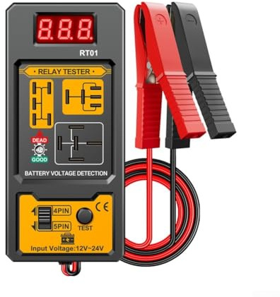 Digitaler Relais-Tester für 12V 24V Automobil- und Schifffahrzeuge, Batteriebetriebener Relaisanalysator mit hintergrundbeleuchtetem LCD-Display, kompakt 14cm