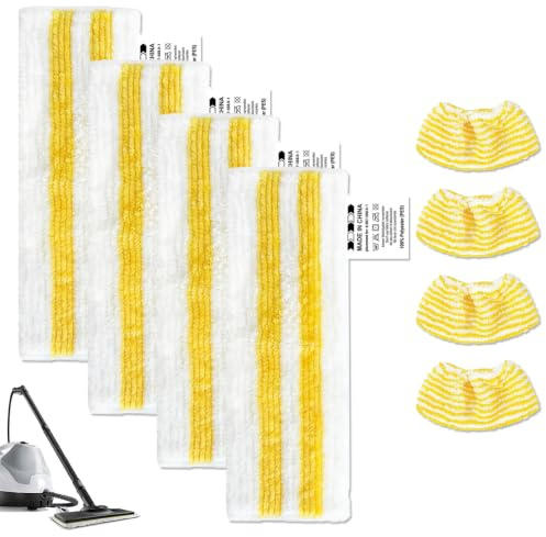 8 Stück Ersatz Mikrofaser Bodentücher Set für Kärcher Easyfix Dampfreiniger | Mikrofaser-Tuchset, Dampfreiniger Wischmopp Ersatzbezug Set für EasyFix SC 2, SC 3, SC 4, SC 5,4 Bodendüse + 4 Handdüse