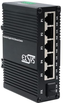 Exsys EX-62030MPoE-SFP-5+1 Port Industrial Gigabit SFP PoE+ Mini Switch, Web Managed