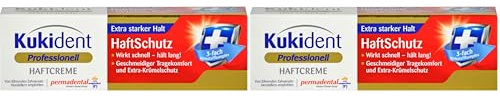 Kukident Haftschutz extra stark Haftcreme, 40 g Crema (Confezione da 2)