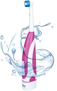 TM Electron - Spazzolino da denti elettrico a batterie Easy Clean, colore rosa, 1 pezzo