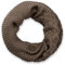 styleBREAKER Unisex Strick Loop Schal mit Mustermix, Uni Feinstrick Schlauchschal, Winter Strickschal 01018153, Farbe:Taupe