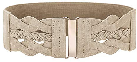GRACE KARIN Damen-Gürtel, elastisch, Vintage-Stil, dehnbar, retro - Orange - Small