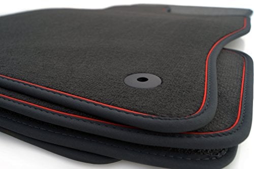 kh Teile Fußmatten für A4 S4 S5 A5 B8 8K passend Velours Premium Automatten, Anthrazit, 4-teilig, Zierstreifen Rot