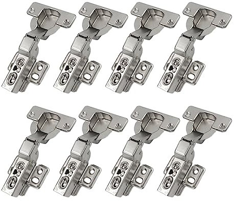 LOOTICH 95 Grad Mittelanschlag 40mm Hydraulisch Scharnier mit Dämpfung Dicktürscharnier Schwerlast Scharniere für SCHWERE DICKE TÜR Küchenschrank Kleiderschrank Schranktür Möbel 8 Stück