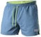 Mount Swiss Männer Badehose Dario mit seitlichen Taschen Gesäßtasche I Modische Herren Shorts Schwimmen Freizeit Wassersport I Badeshorts in der Farbe Denim-Blau, Größe S