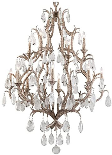Casa Padrino Luxus Barock Kronleuchter Bronze Ø 118 x H. 171,5 cm - Handgefertigter Schmiedeeisen Kronleuchter mit edlen venezianischem Kristallglas Behängen in Tropfenform