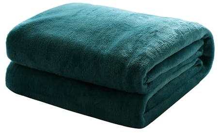 Kuscheldecke Flauschige extra weich & warm Wohndecke Flanell Fleecedecke, Falten beständig/Anti-verfärben als Sofadecke oder Bettüberwurf, Größe:150 cm x 200 cm, Farbe:Dunkelgrün