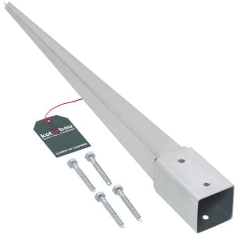 KOTARBAU® Supporto per Pali Quadrati 50 x 50 x 600 mm per Travi in Legno Presa di Terra Manicotto da Terra di Ancoraggio Pali Staffa Palo per Recinzioni Fissaggio Pali Legno
