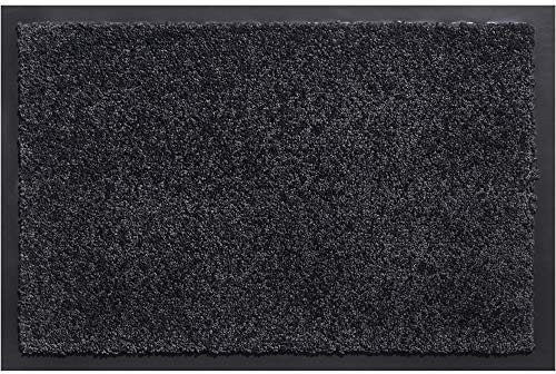 Schmutzfangmatte als saugstarke Innen Fußmatte anthrazit grau - Waschbarer Fußabtreter als robuste Sauberlaufmatte 90x150 cm - Antirutsch Türmatte für Eingangsbereich, Haustür, Flur