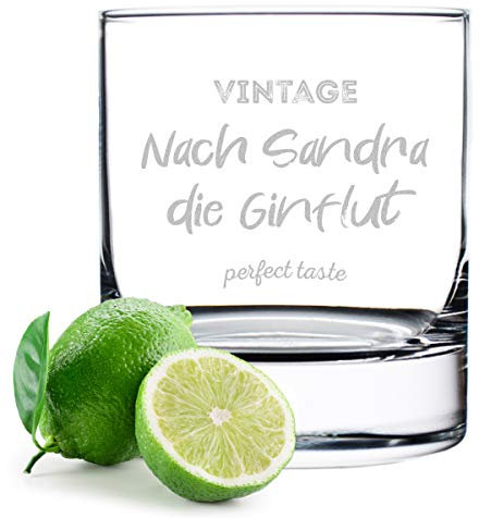 polar-effekt Vaso de Ginebra con Texto Grabado – Ideal para Gin Tonic – Vaso de cóctel para Bebidas mezcladas – Personalizado