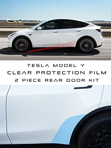 Crystal Shield 2020 - 2022 Tesla Model Y Rear Door Paint Protection Film Kit 8 Mil Thick PPF Clear - Squeegee & Install Gel Accessories Included 10 Year Warranty