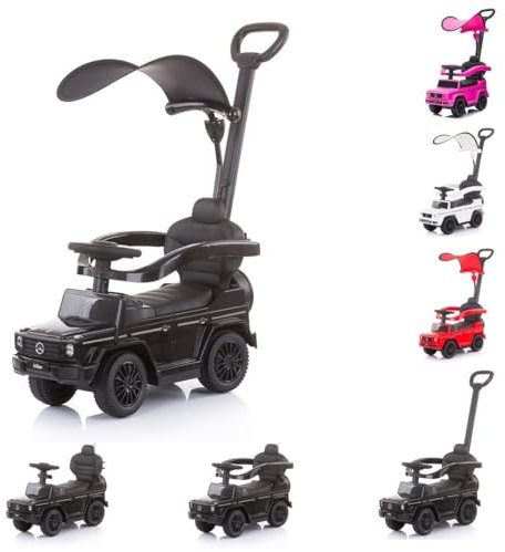 Chipolino Rutscher Mercedes Benz G350d 2 in 1 Schubstange Dach Musik, Trittstufe, Farben:schwarz