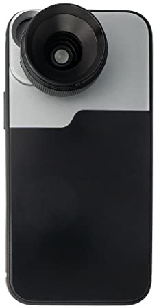 SYSTEM-S Makro Linse 1.1x bis 2.8X Filter mit Hülle in Schwarz für iPhone 13 Mini