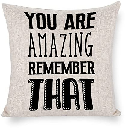 Pillowcase You are Amazing, Remember That 45,7 x 45,7 cm dekorativer Kissenbezug für Sofa, Couch, Bett, Dekoration, Kissenbezüge