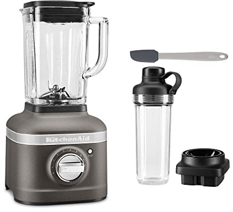 Kitchenaid Artisan Standmixer-Starter-Set K400 (5KSB4026EGR) - inkl. Mixbehälter-Set 500ml (5KSB2030PJB), Mini-Teigschaber