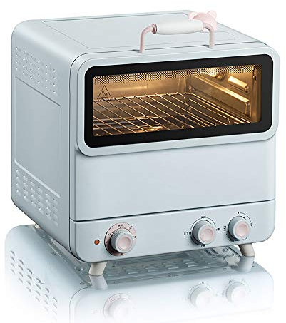 Horno de vapor, horno eléctrico para hornear pequeño completamente automático multifunción para el hogar, diseño de gran capacidad de doble capa de 20 l, ajuste de temperatura de 100-250 ° C, tempor