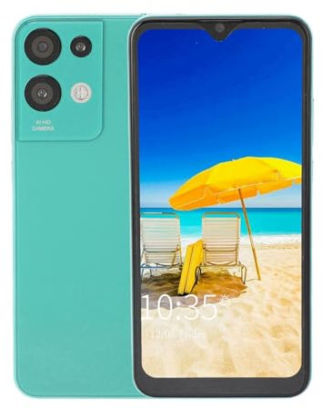 ASHATA Teléfono Inteligente de 6,1 Pulgadas, Teléfono Móvil con Doble Tarjeta de Reconocimiento Facial en Espera, RAM 3GB ROM 32GB Teléfono Inteligente de Pantalla Completa de 6,1 Pulgadas(Verde)