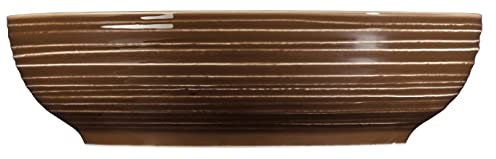 Seltmann Weiden Terra Foodbowl 25 cm, 2350 ml, Servierschale mit spiralförmigem Relief, Spülmaschinen- und mikrowellenfest, Porzellan, Erdbraun