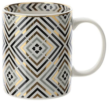 HERVIT Tazza mug colazione con rombi in porcellana VLK Design Marrakech 8xH10 cm