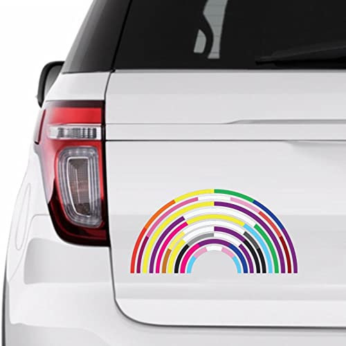 Pansexueller LGBTQ Auto-Aufkleber Fensteraufkleber Pansexueller Bisexueller Transgender Lesbischer Regenbogen Vinyl Aufkleber für Autos LKW Stolz Parade LGBT Autoaufkleber 38,1 cm