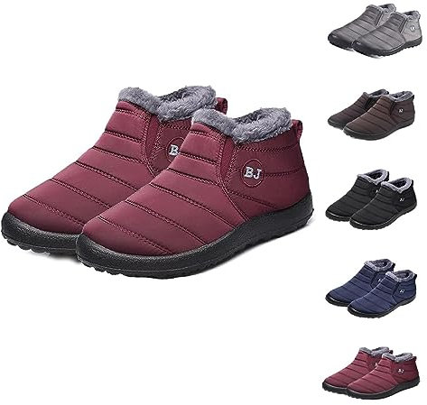 WIWIDANG Boojoy - Stivali invernali, antiscivolo, per donne e uomini, per camminare, per attività all'aria aperta, foderati in pelliccia, caldi, Fucsia, 37 EU