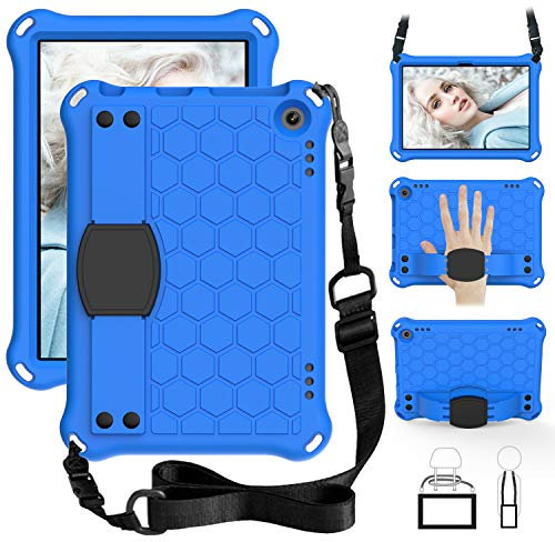 Foam Case for Amazon Fire HD 8 & HD 8 Plus (10th/12th Generation, 2020/2022 Release), Shockproof Cover with Shoulder Strap/Hand Strap with Retractable Stand