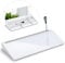 Varhomax Schreibtisch-Whiteboard aus Glas mit integriertem Spiegel, Desktop-Whiteboard mit Aufbewahrung, To-Do-Liste, Notizblock, Schreibtisch-Begleiter und Tastaturständer für Zuhause