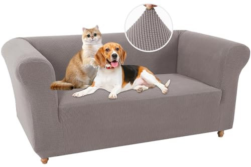 NOPEXTO Stretch Chesterfield Sofabezug 2 Sitzer Sofahusse Mit Armlehne Jacquard Sofa Überwürfe rutschfest Sofa Überzug Waschbare Couchbezüge