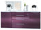 Vladon Sideboard Linio V2 166,5 x 72,5 x 35 cm Anrichte mit 2 Türen und 4 Schubladen, Korpus in Weiß matt, Fronten in Brombeer Hochglanz