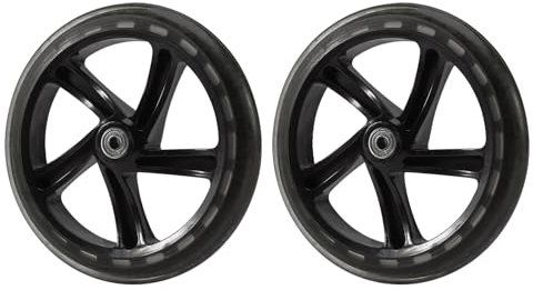 LEWITORS 2 StüCk Inline-Skate Rollen 200mm mit ABEC-7 Kugellagern PU Hochleistungs-Rollen RollerzubehöR, für Erwachsene und Jugendliche Transparent-Schwarz 30mm Radstärke Skatezubehör