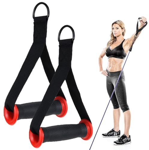 CJZZ 1 Paar Fitness Griffe-Trizeps Griff-Trizepsseil-Kabelzug Griffe-Ergonomisches Trizeps-Seil，Für Indoor-Krafttraining，Fitnesszubehör Für Trizeps, Deltamuskeln, Brust, Bauch