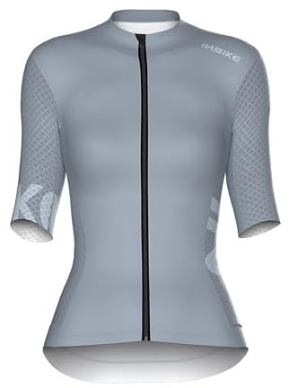 INBIKE Radtrikot Damen Kurzarm Fahrradtrikot Sommer Atmungsaktiv Trikot Fahrrad Rennrad Shirt Fahrradbekleidung Grau 2XL
