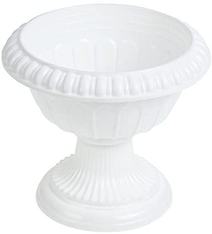 CIYODO Pot de fleurs de mariage, pot de fleurs décoratif d'intérieur, pot de fleurs décoratif grec, grande urne de jardinière astique, décoration de chambre, vase de fleurs blanc extérieur PP