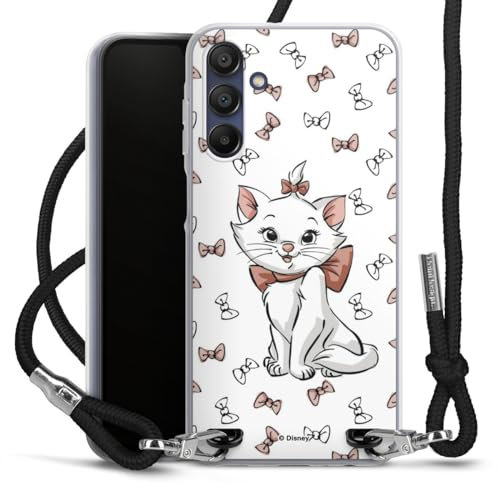 Carry Case kompatibel mit Samsung Galaxy A15 Hülle mit Band Handykette zum Umhängen schwarz Aristocats Marie Disney Katze
