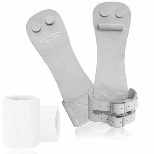 FINGER TEN Manique Gymnastique pour Fille et Femme | Barre de Gym | Fitness Haltérophilie (Blanc, X-Small)