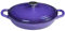 Flavehc Braiser Enameled Cast Iron Braiser 3 qt Braiser Pan with Lid Purple Shallow Cast Iron Casserole Braiser Pan with Handels