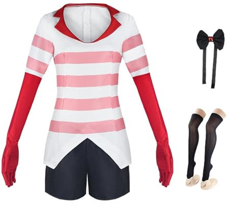 Hazbin Angel Dust Hotel Cosplay | Anime Hazbin Merch Cosplay Kostüm | Angel Dust Cosplay Outfit Halloween Cosplay | Anime Outfits, komplettes Set für Cosplay Show, Mottoparty