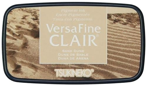Tsukineko VF-CLA-455 VersaFine Clair Stempelkissen-Beige, Sand Dune-Groß-Deckend, Wasserfest, Beständig Gegen Ausbleichen-Embossing, pad size: 7.6 x 3.5 cm