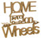 Deko-Holzschriftzug »Home On Wheels« - 3D Wanddekoration für Wohnmobile, Camper Vans und Wohnwagen - Schönes Geschenk fürs Camping (Beige)