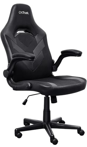 Trust Gaming GXT 703 Riye Gaming Chair, Adjustable Desk Chair with Padded Arm Rest, up to 140kg Weight, Class 4 Gas Lift, PC Tiltable Seat Computer Chair for Gaming Setup, Video Games – Black