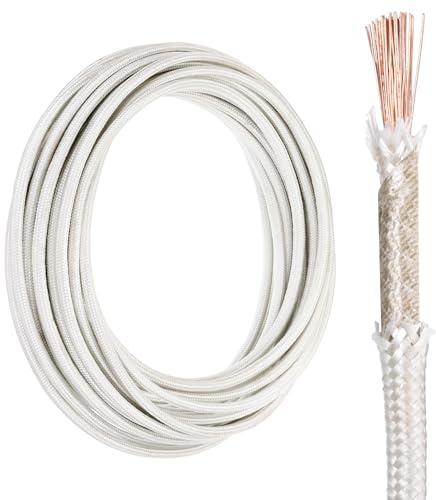 Awclub High Temperature Wire, 20Ft 9AWG -60~500 Degrees Celsius, Mica Glass Fiber Heat Resistant Wire Insulated Electrical Flexible Cable for Lamp Boiler Heater, Used in High-temperature Environments