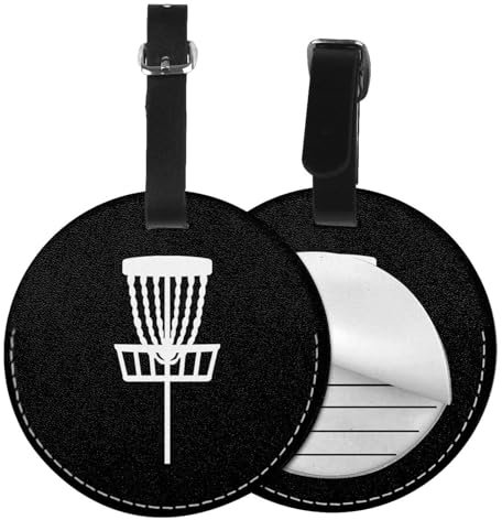 Disc Golf Korb Runde Leder Gepäck Karte Koffer Handgepäck ID Tag 2 PCS