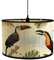 Moderne runder Lampenschirm Trommelform für Tischlampen und Stehlampen Hängelampenschirme mit klassischem Muster für Wohnzimmer Küche Schlafzimmer Flure (30 x 20 cm Tukan)