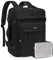 MOSISO Travel Laptop Backpack for Women Men 16 inch, 15-15.6 inch Rhombus Quilted Laptop Bag Flight Approved with Packing Cubes, Rucksack Bag Back Pack with USB Port for College Work Business, Black