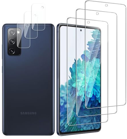 QZJinch 3+3 Stück,Panzer Schutz Glas für Samsung Galaxy S20 FE 5G,2.5D Edge, 9H-Härte,Anti-Öl, Anti-Fingerabdruck,HD Schutzglas, Bläschenfrei，High Sensitivity